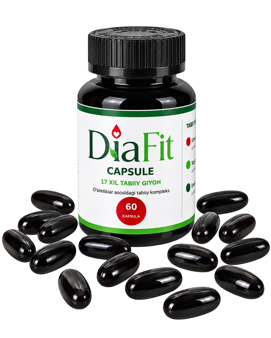 DiaFit kapsula flakoni va kapsulalar